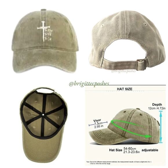 BASEBALL CAP Unisex Khaki "The Way, The Truth, The Life" - Picture 7 of 7